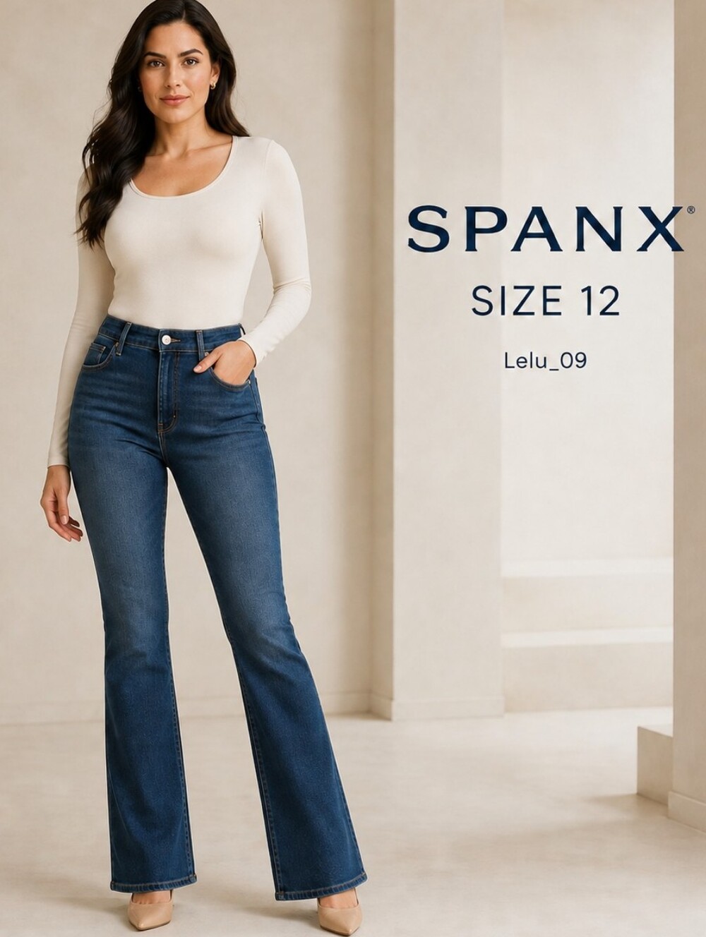 NWT SPANXsculpt ReDefine Kick Flare Jeans Bennett Wash Size 12